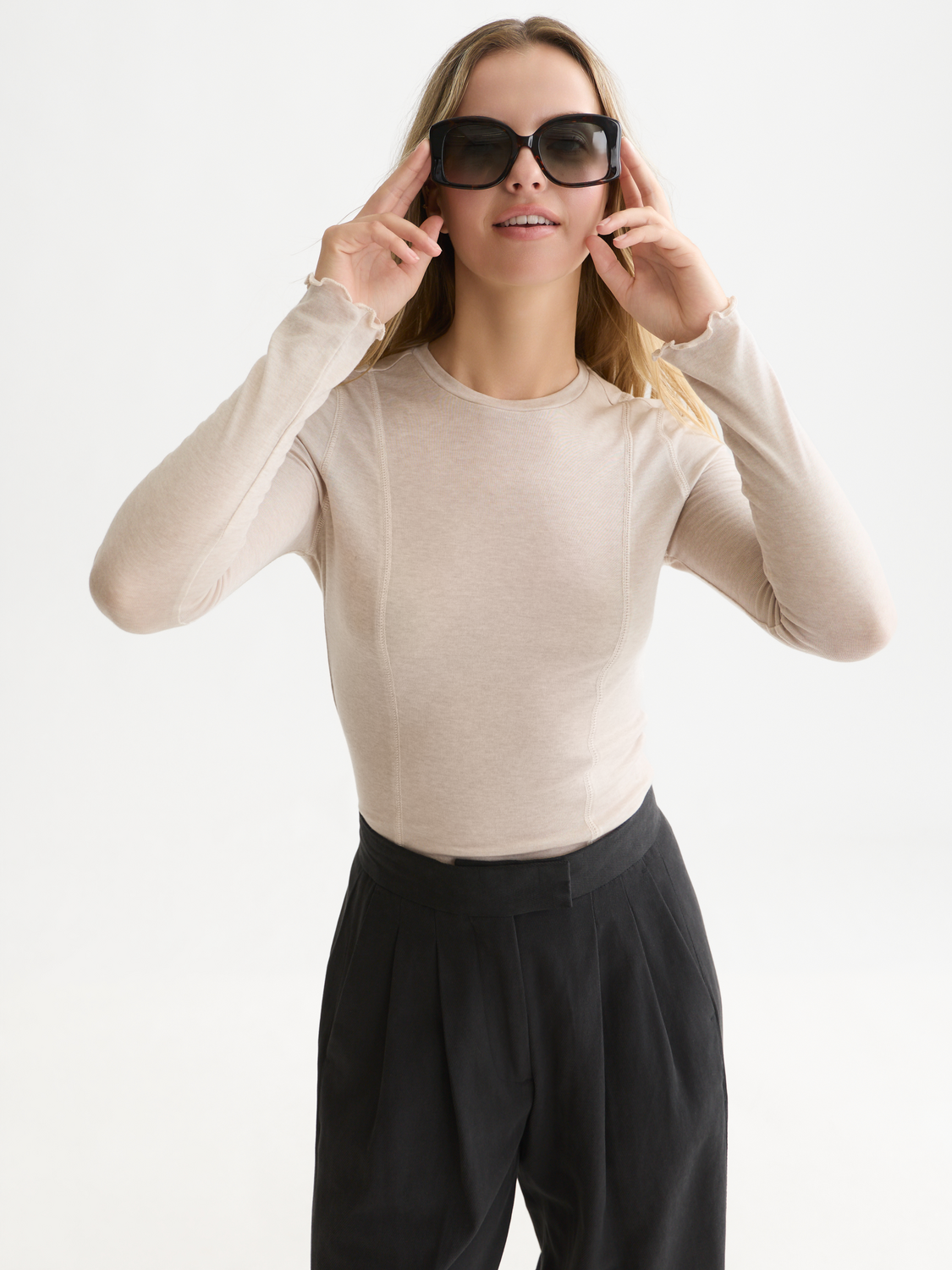 Wool-Blend Long Sleeve T-Shirt