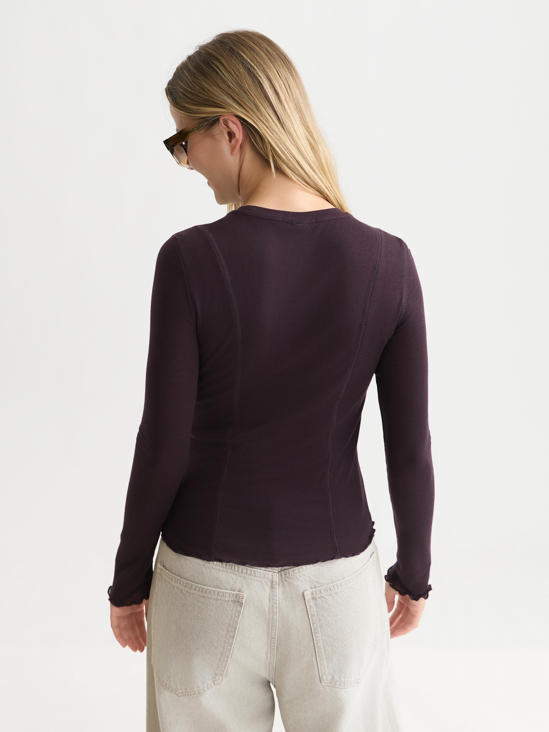 Lyocell-Wool Blend Long-Sleeve T-Shirt
