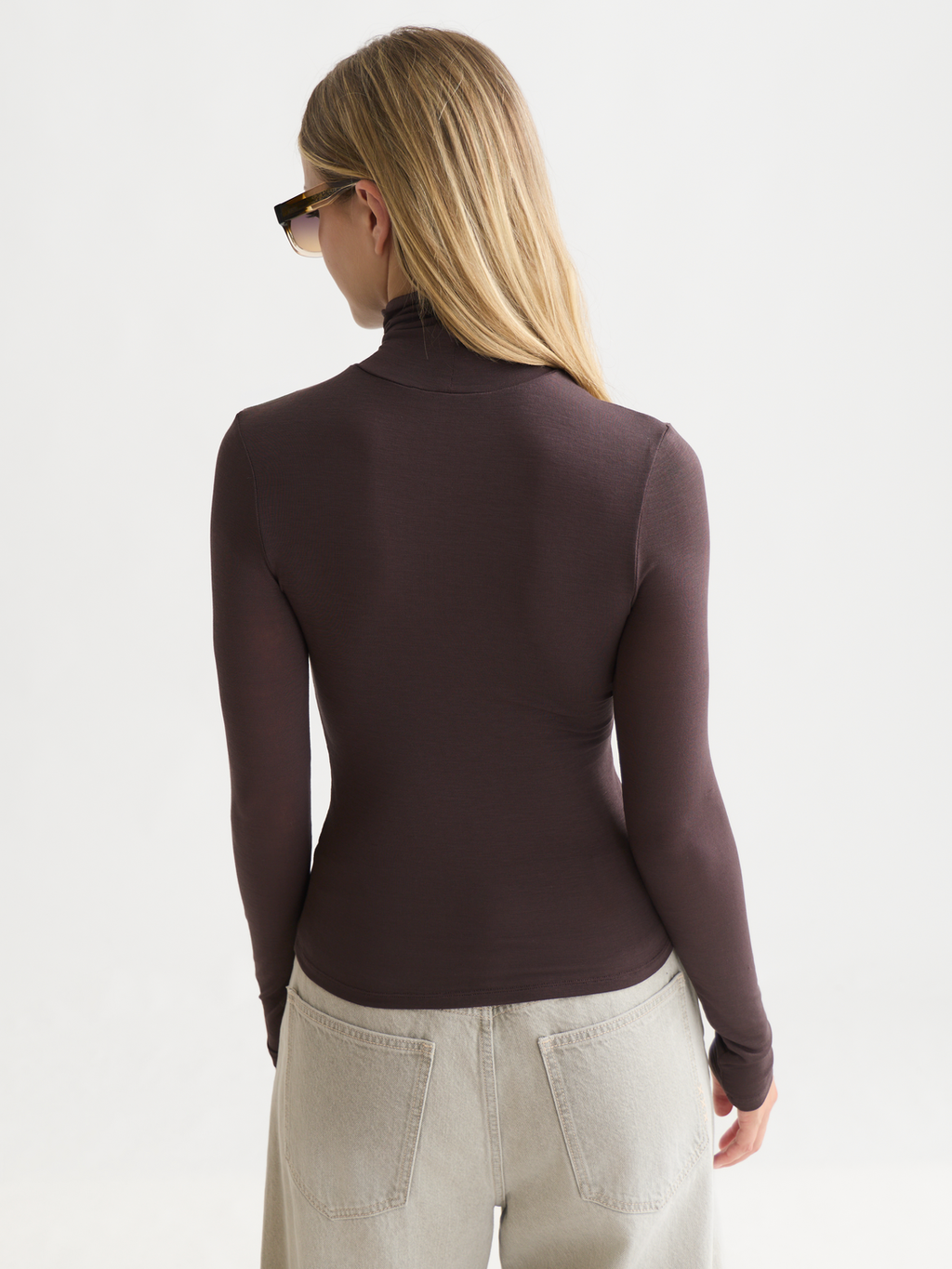 Essentials Roll Neck Stretch-Lyocell T-Shirt