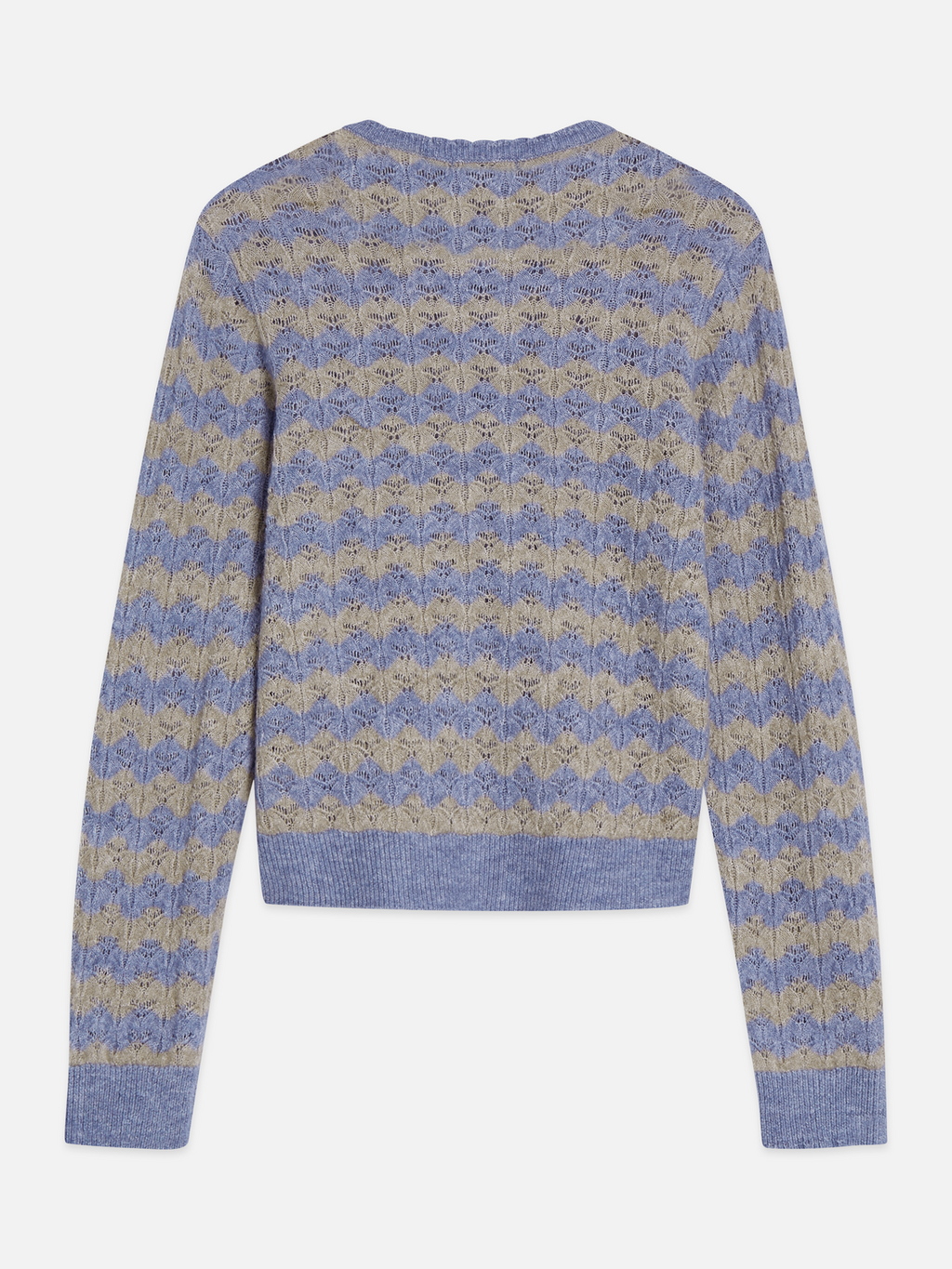 Pointelle Knit Crewneck Cardigan