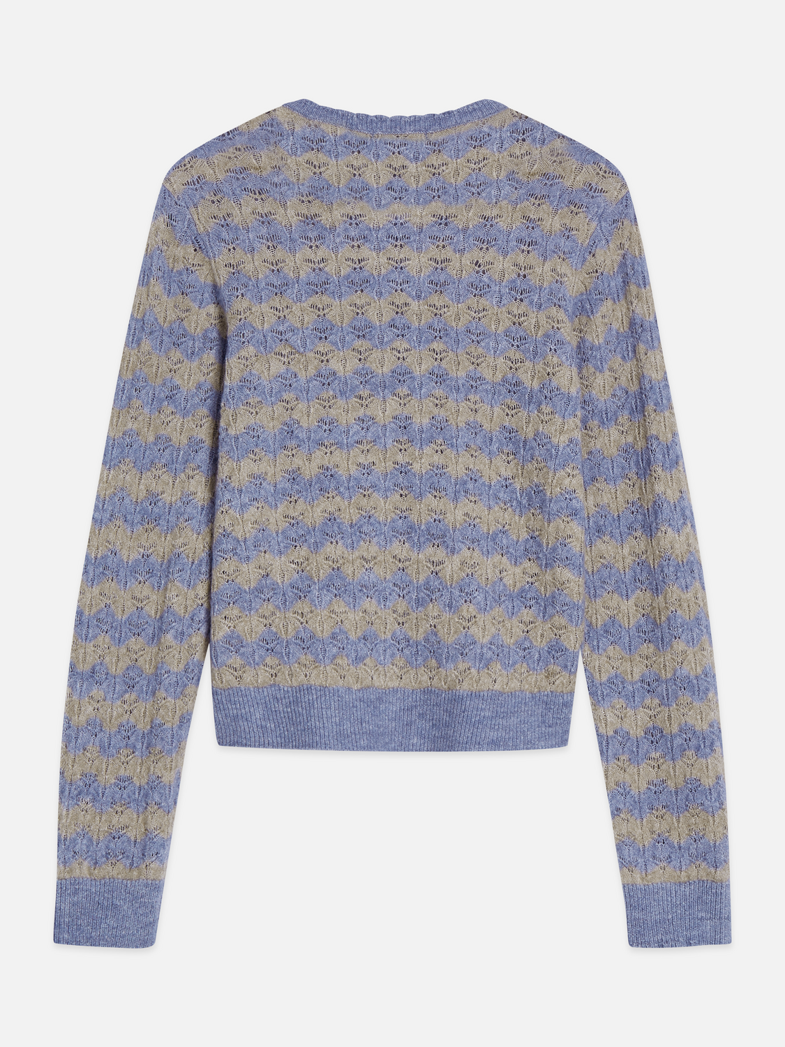 Pointelle Knit Crewneck Cardigan