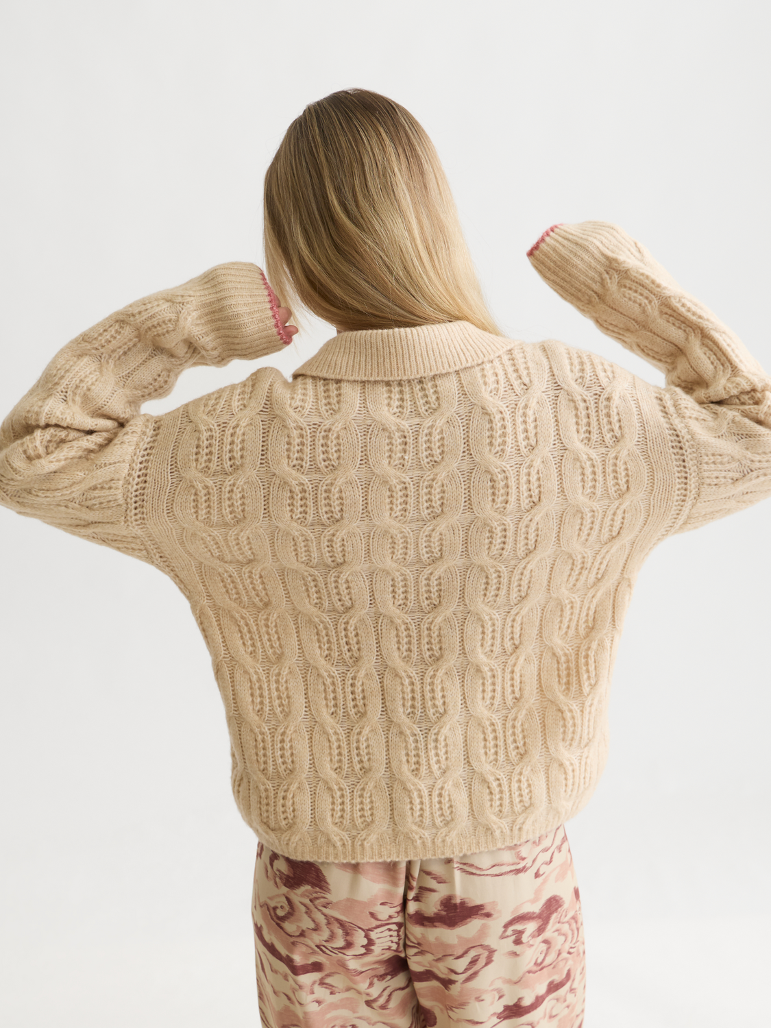 Cable Stitch Boxy-Fit Pullover