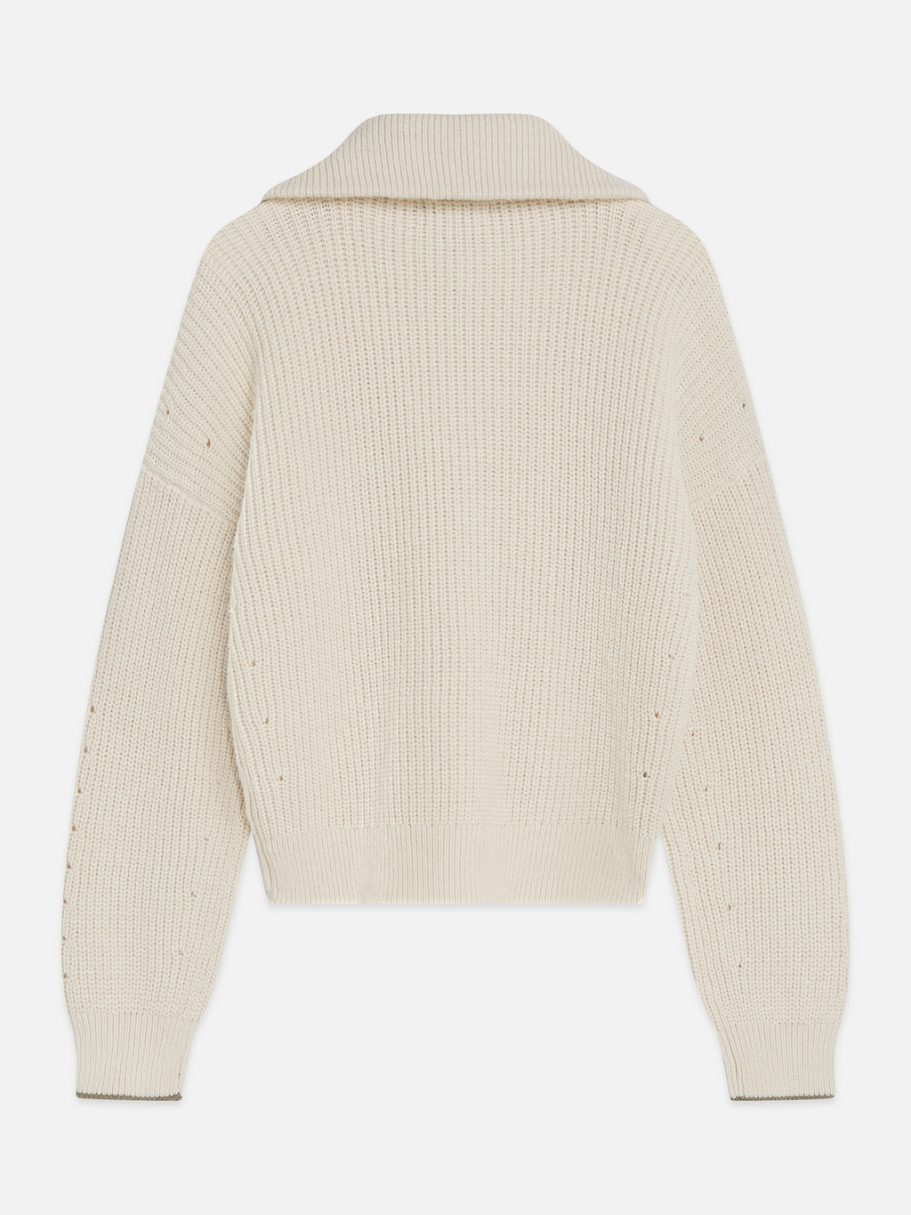 Half-Zip Cotton-Wool Blend Relaxed Pullover