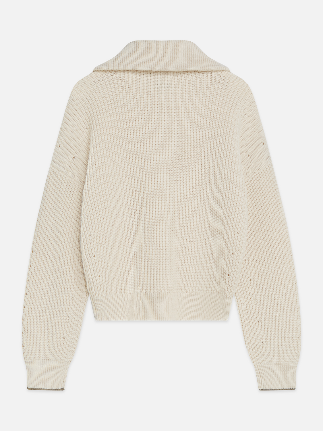 Half-Zip Cotton-Wool Blend Relaxed Pullover