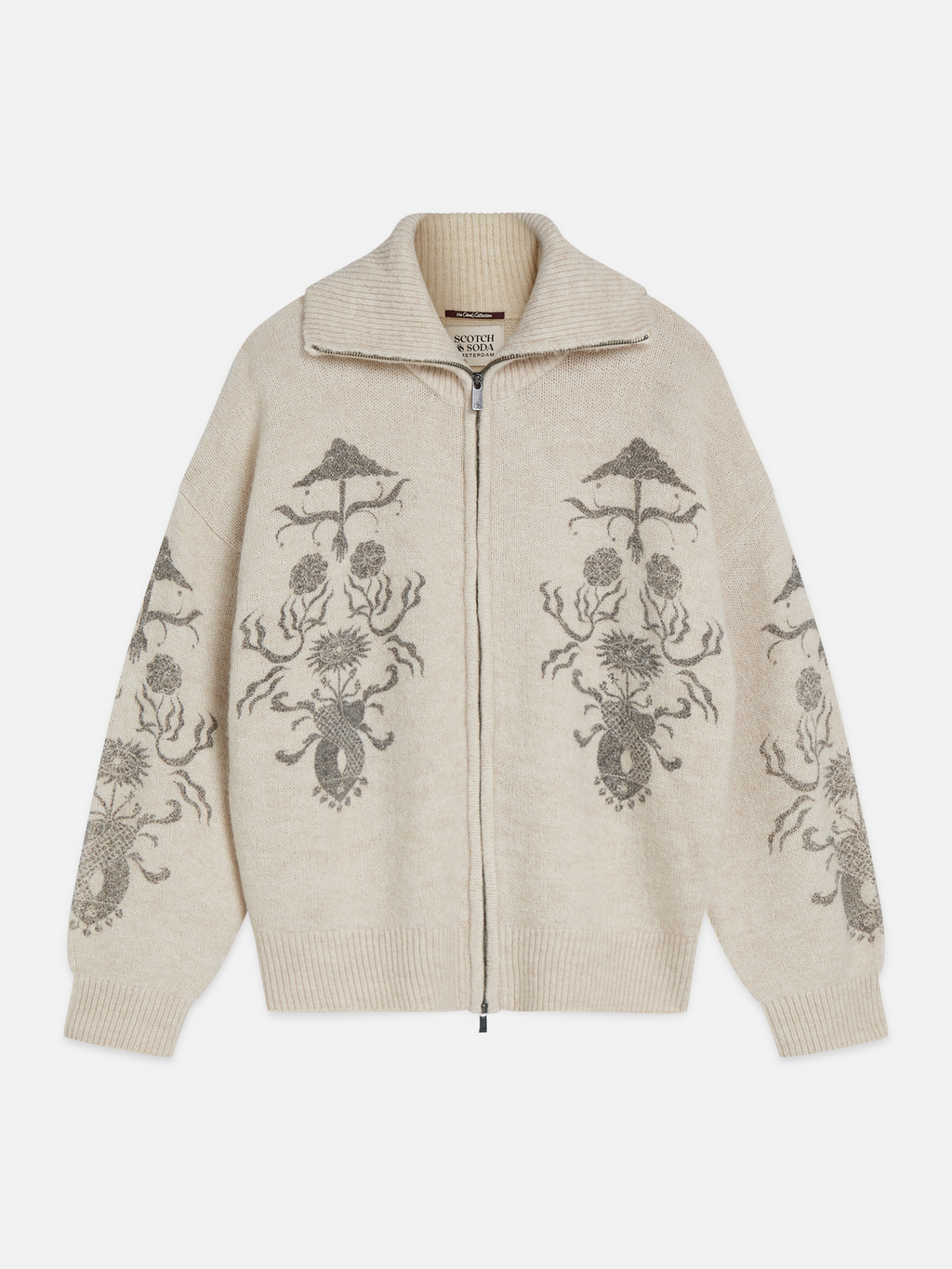 Cardigan oversize zippé imprimé