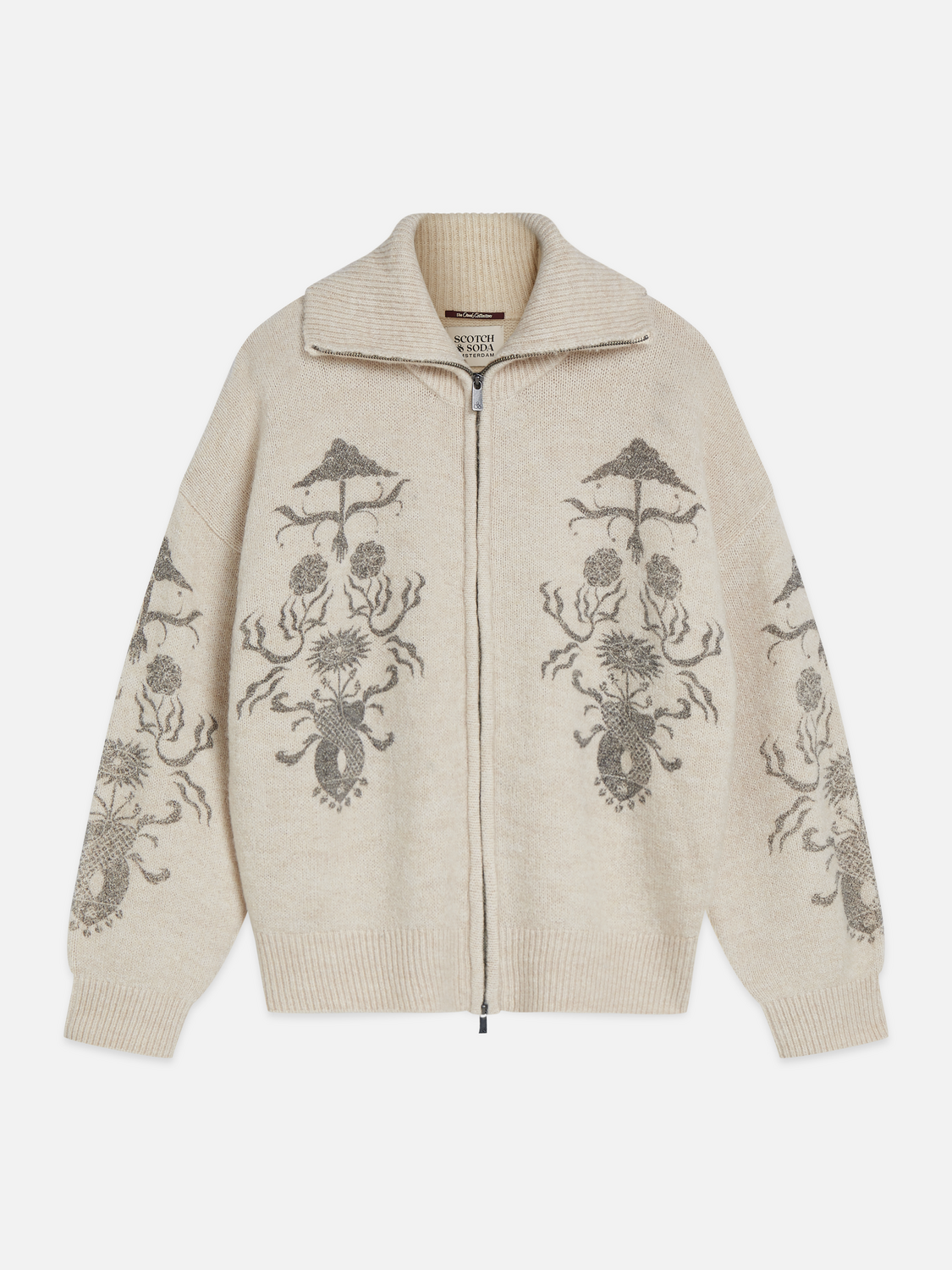 Cardigan oversize zippé imprimé