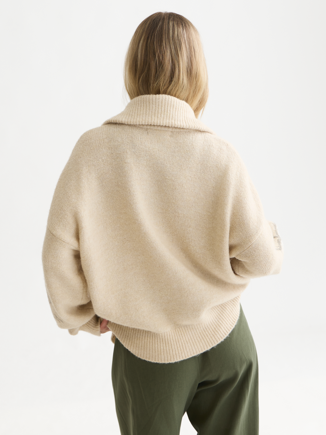 Cardigan oversize zippé imprimé