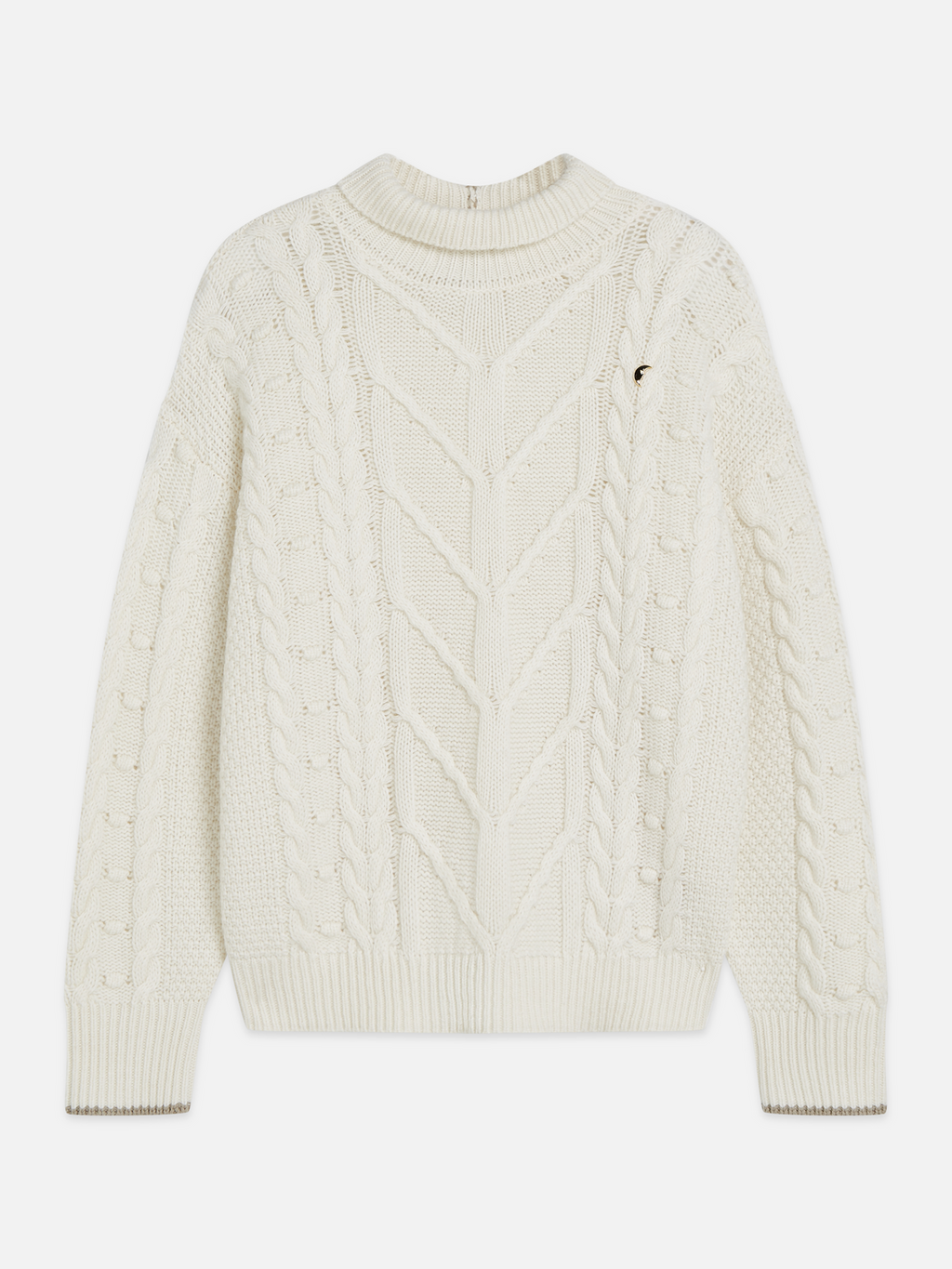 Oversized Cable-Stitch Wool Alpaca Pullover