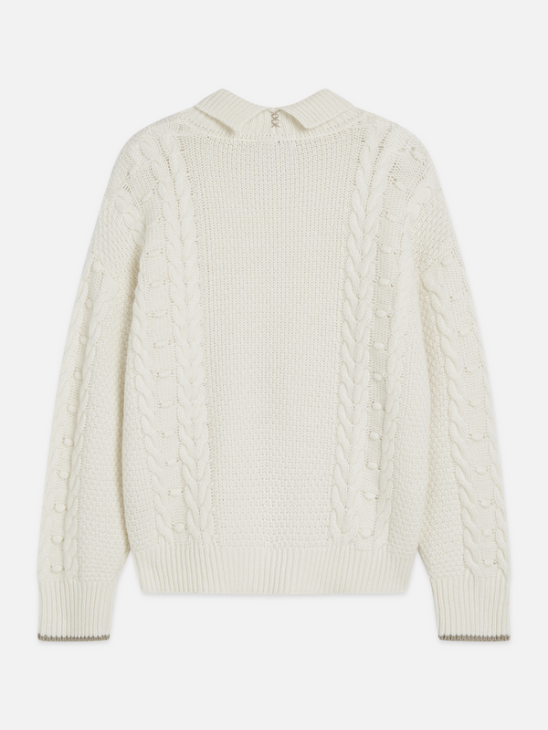 Oversized Cable-Stitch Wool Alpaca Pullover
