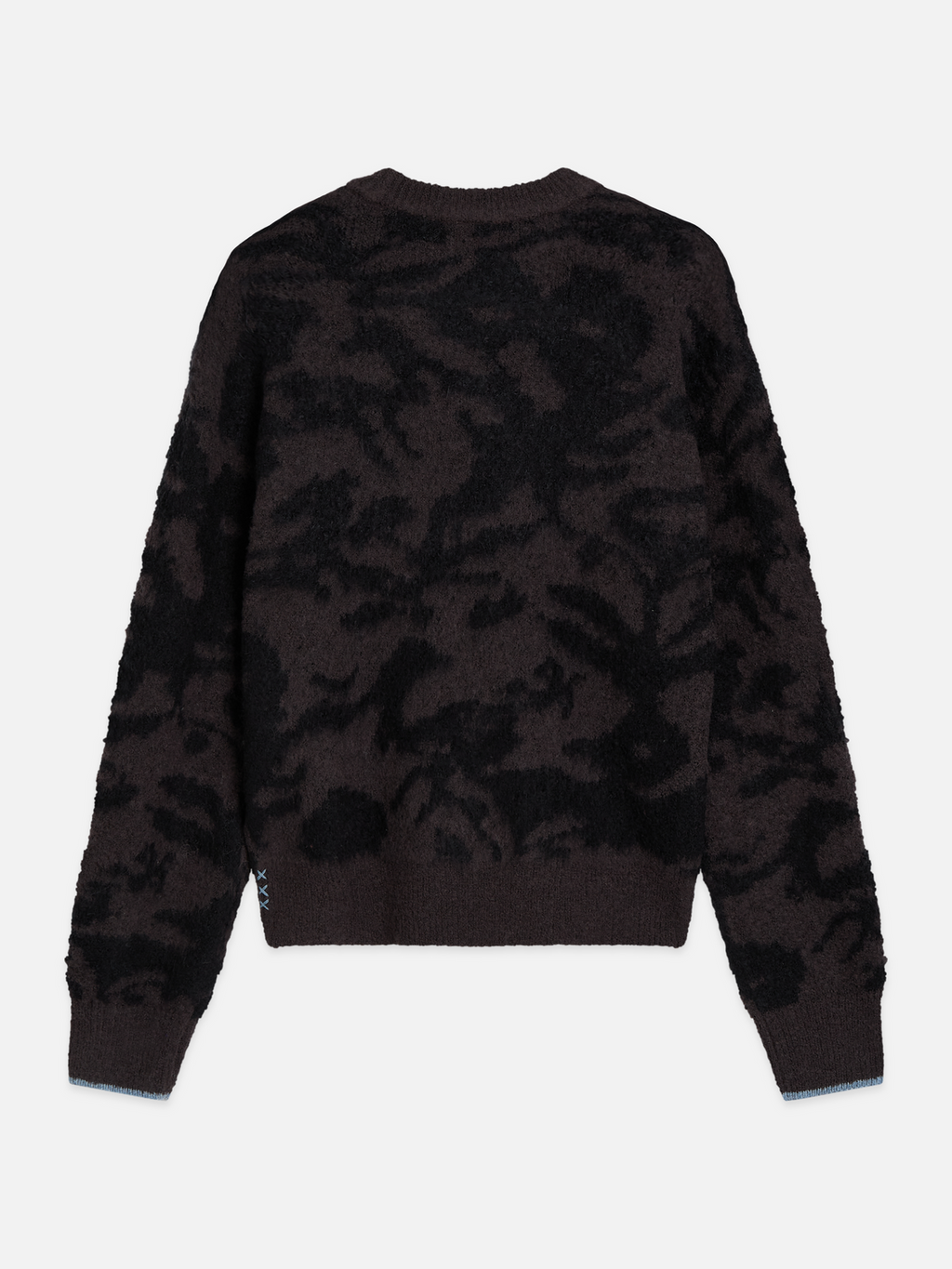 Fuzzy Jacquard Wool-Blend Relaxed Pullover