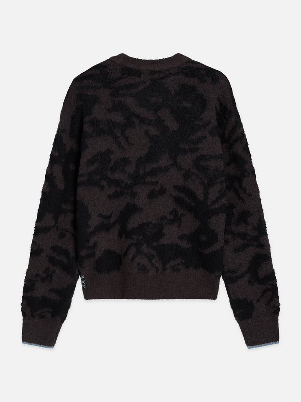 Fuzzy Jacquard Wool-Blend Relaxed Pullover