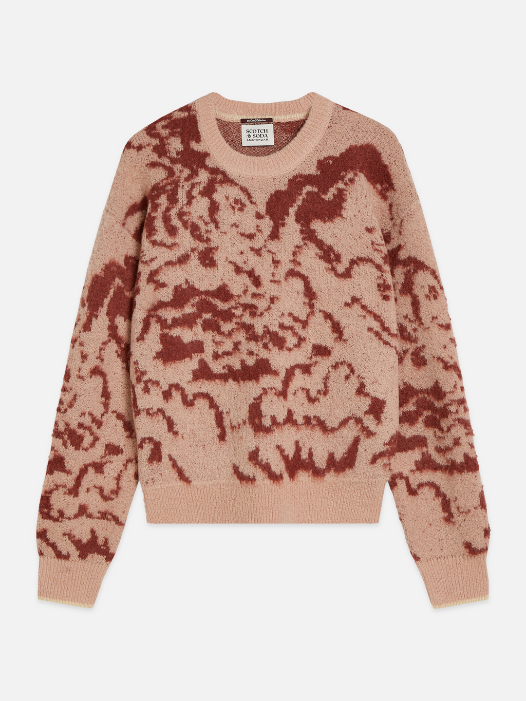 Fuzzy Jacquard Relaxed-Fit Pullover