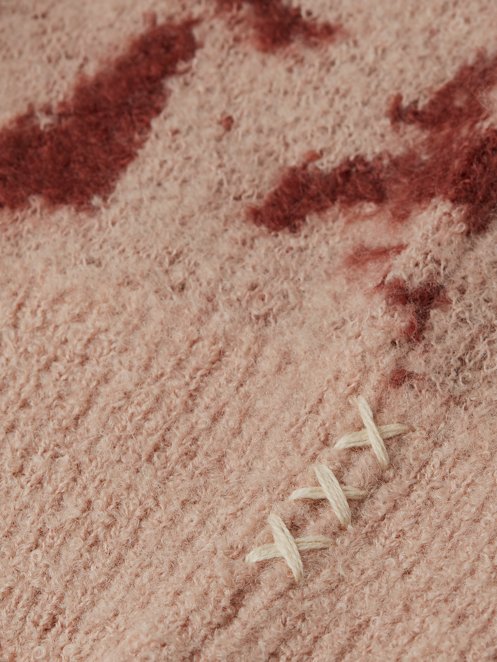 Fuzzy Jacquard Relaxed-Fit Pullover