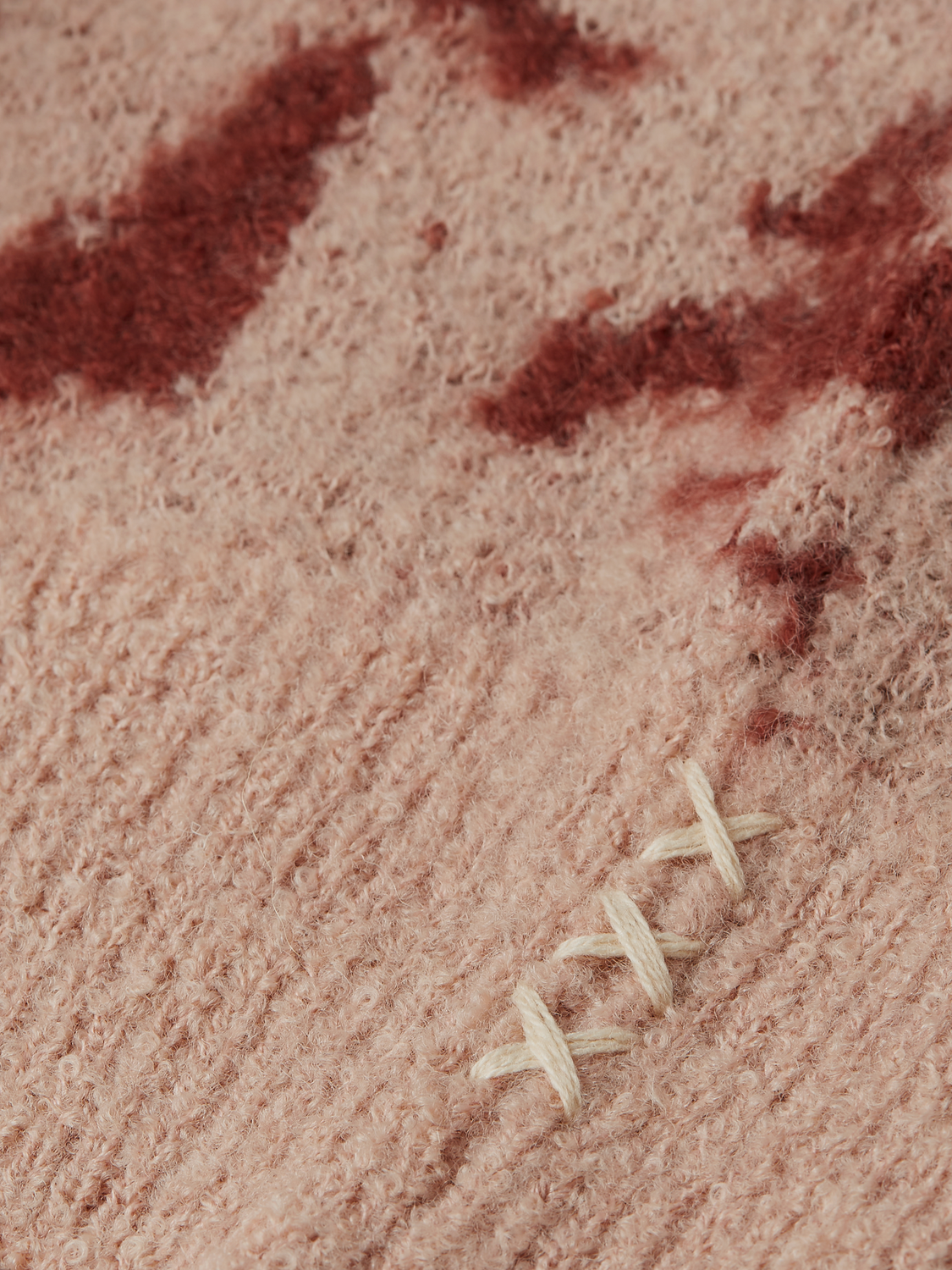 Fuzzy Jacquard Relaxed-Fit Pullover