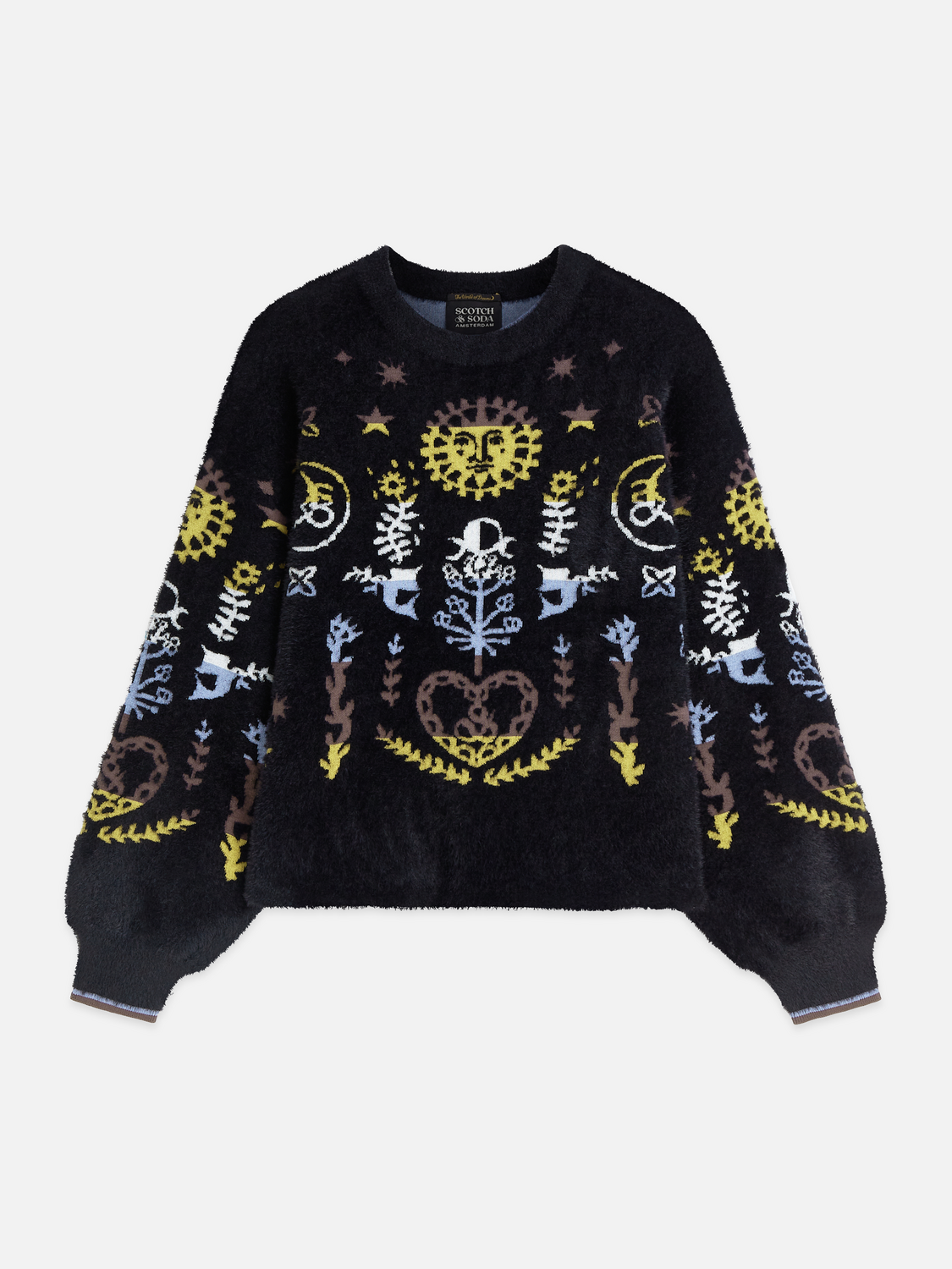 Boxy Textured Jacquard Knit Pullover