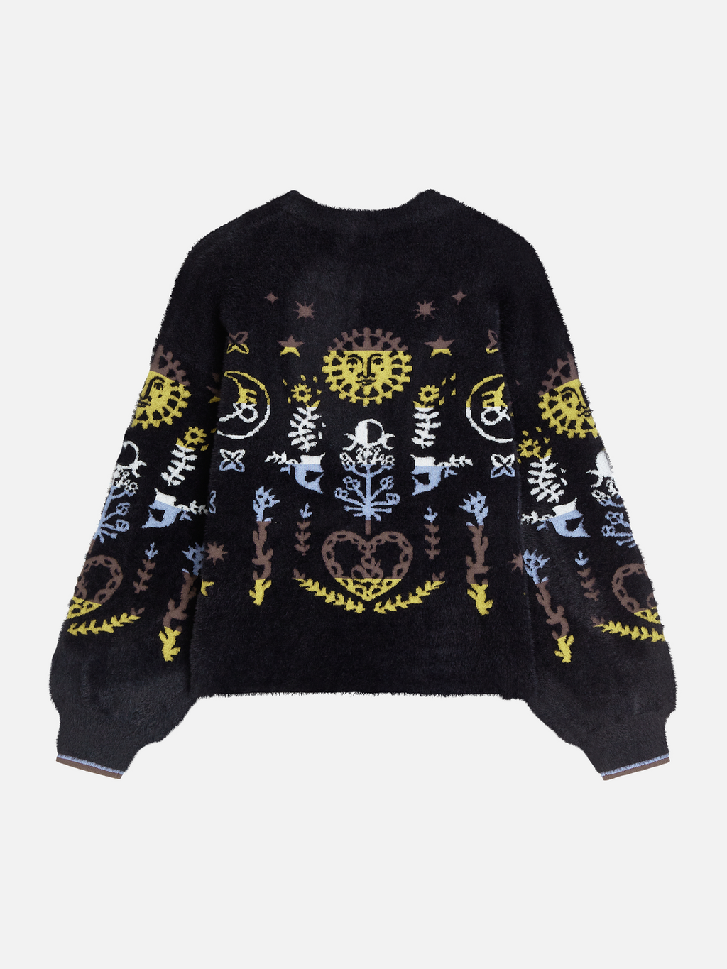 Boxy Textured Jacquard Knit Pullover