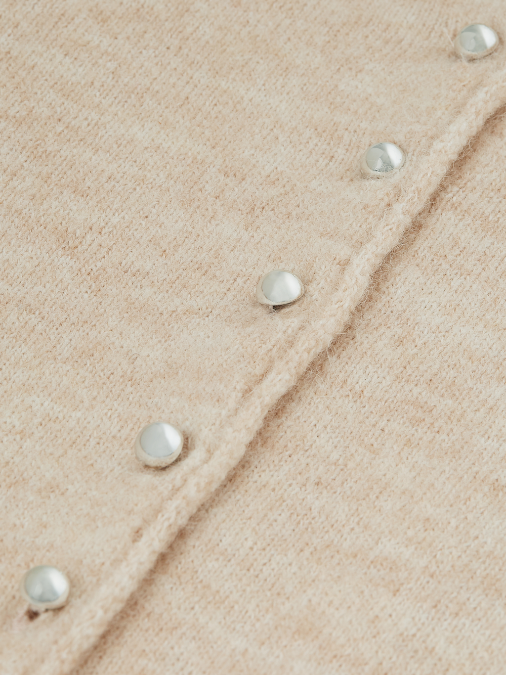 Fuzzy Funnel-Neck Cardigan