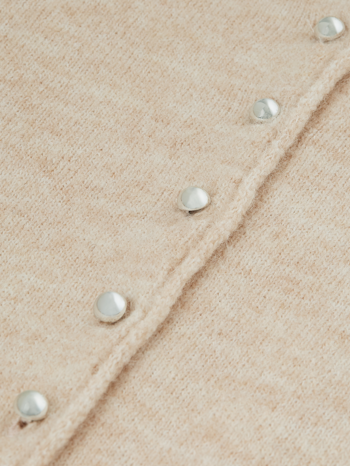 Fuzzy Funnel-Neck Cardigan