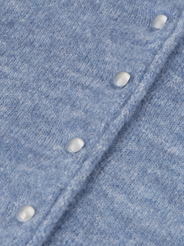 Fuzzy Wool-Alpaca Blend Relaxed Cardigan
