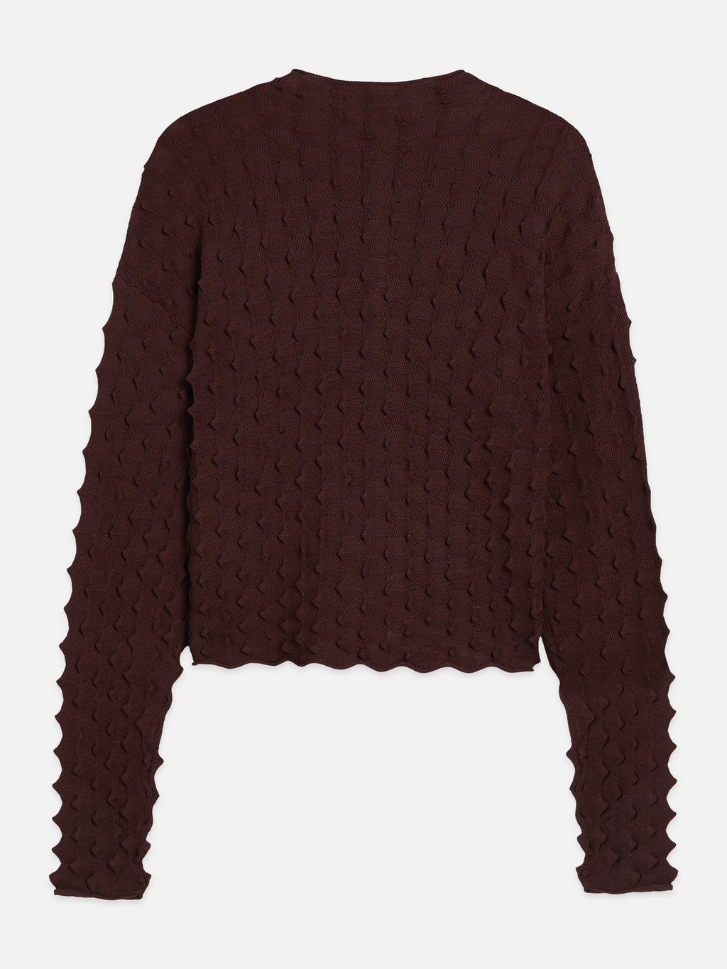 Textured Stitch Funnel-Neck Cardigan