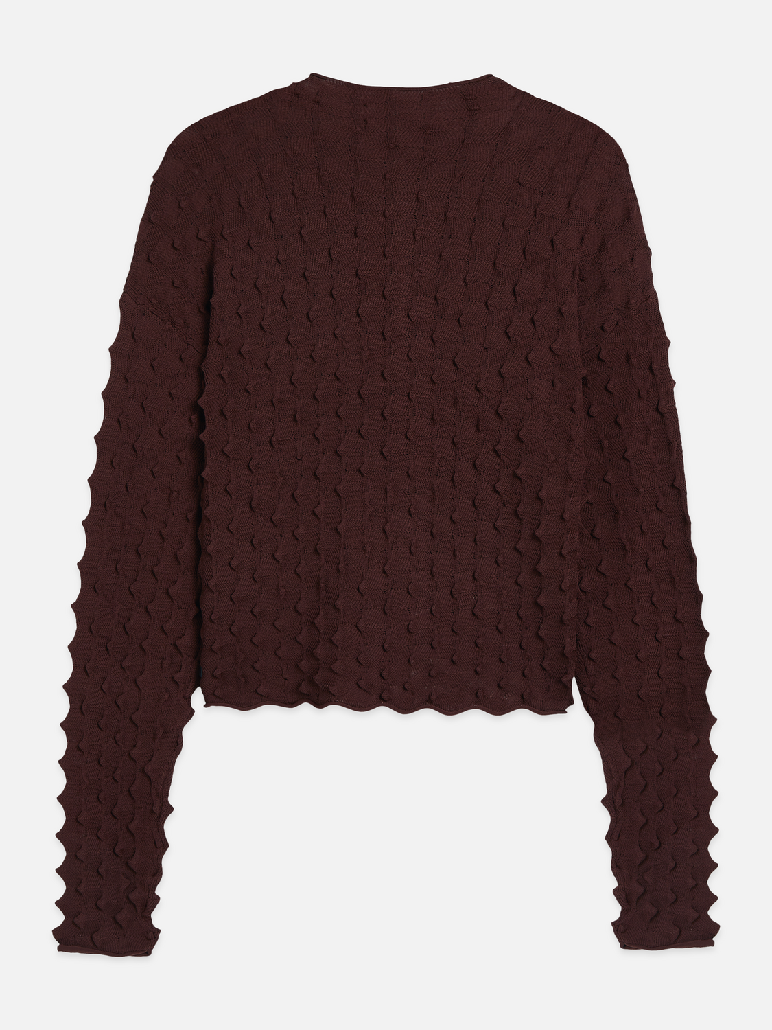Textured Stitch Funnel-Neck Cardigan