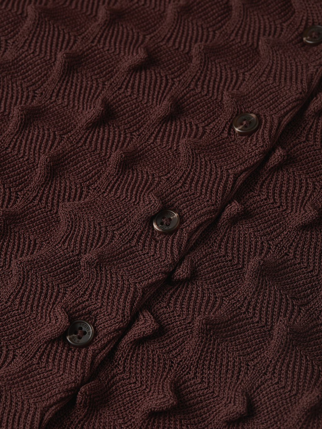 Textured Stitch Funnel-Neck Cardigan