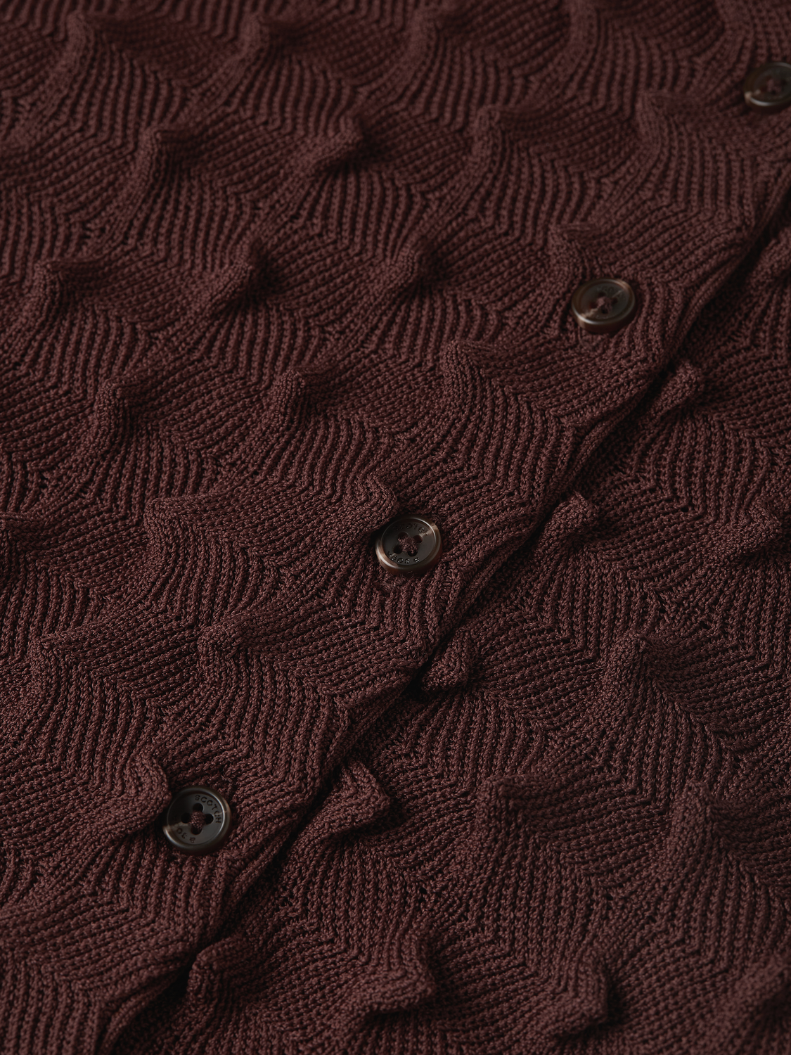 Textured Stitch Funnel-Neck Cardigan