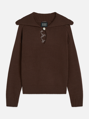 Button Detail Boxy-Fit Pullover