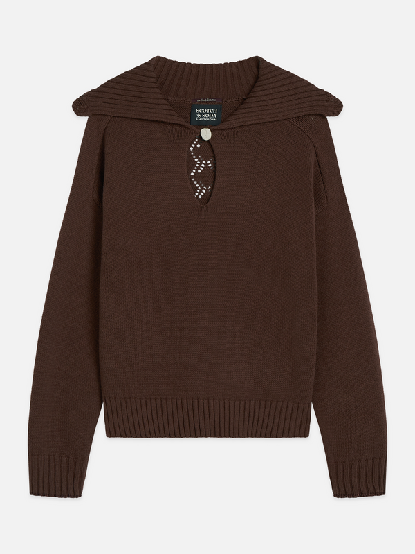Button Detail Boxy-Fit Pullover