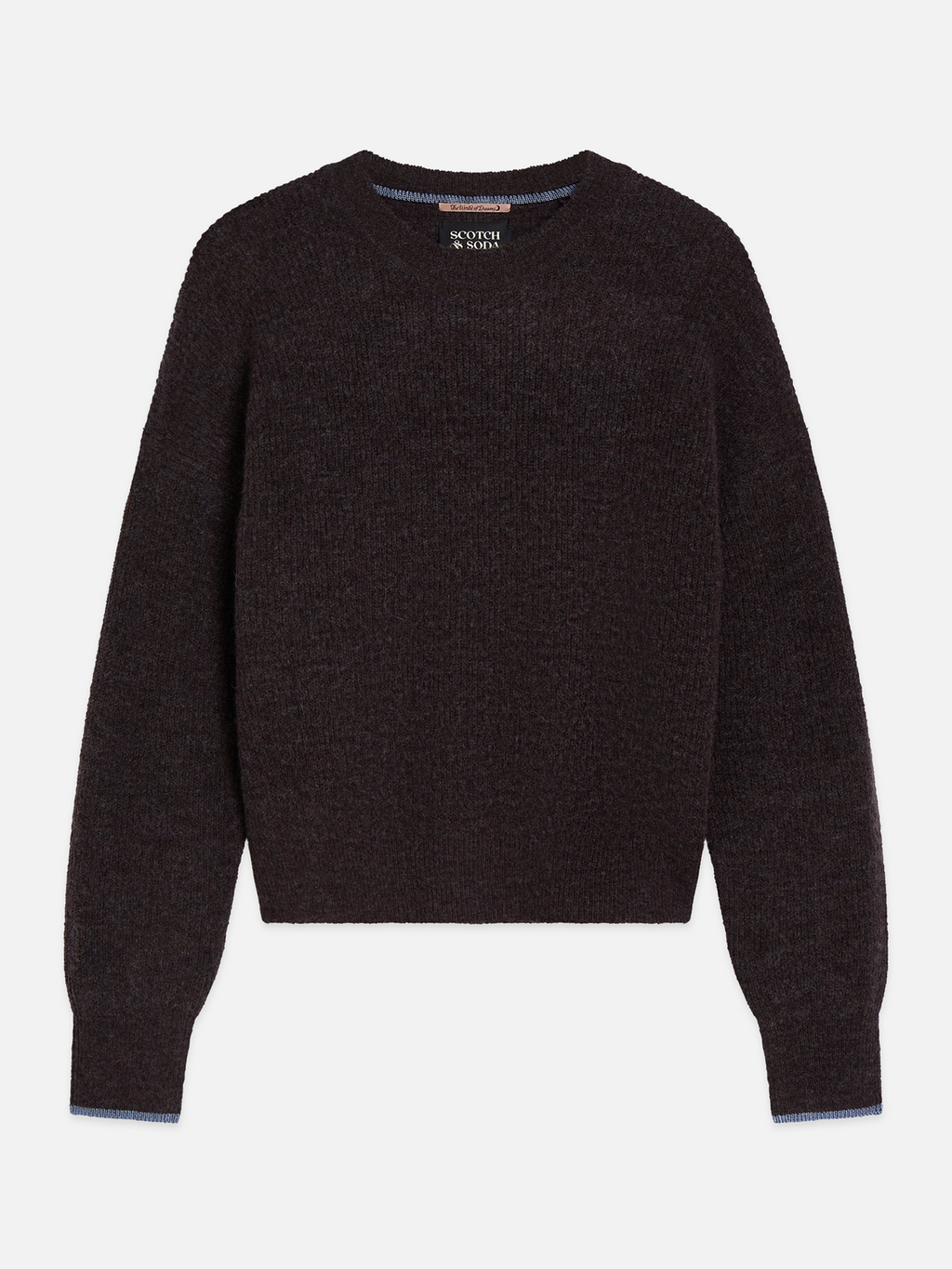 Fuzzy Wool-Alpaca Blend Relaxed Pullover