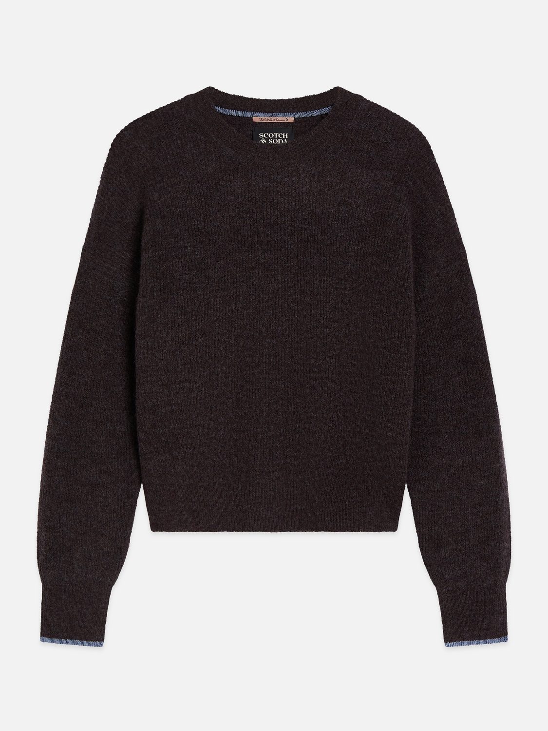 Fuzzy Wool-Alpaca Blend Relaxed Pullover