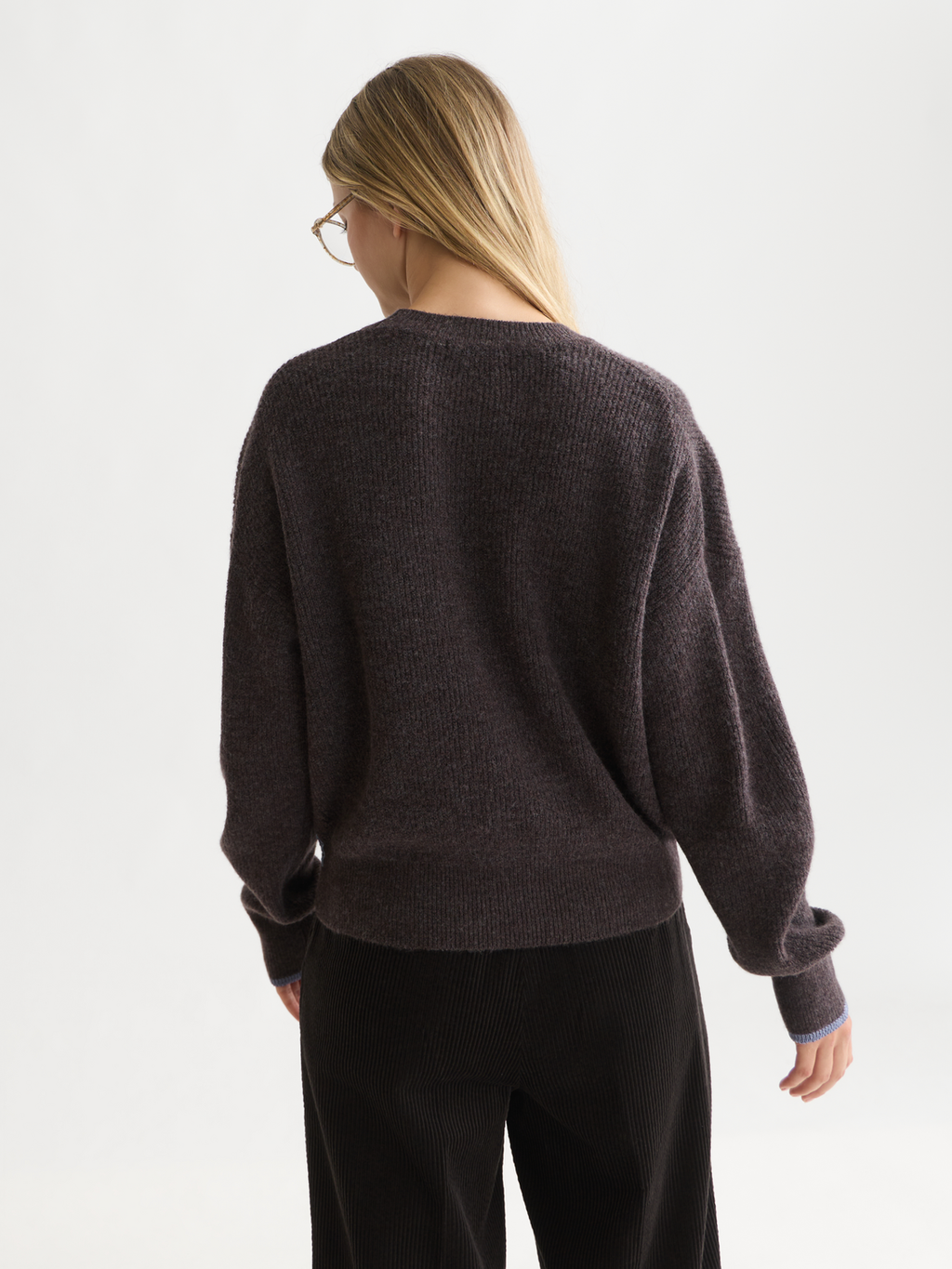 Fuzzy Wool-Alpaca Blend Relaxed Pullover