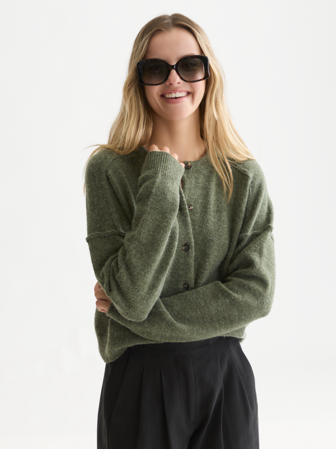 Fuzzy Relaxed-Fit Cardigan