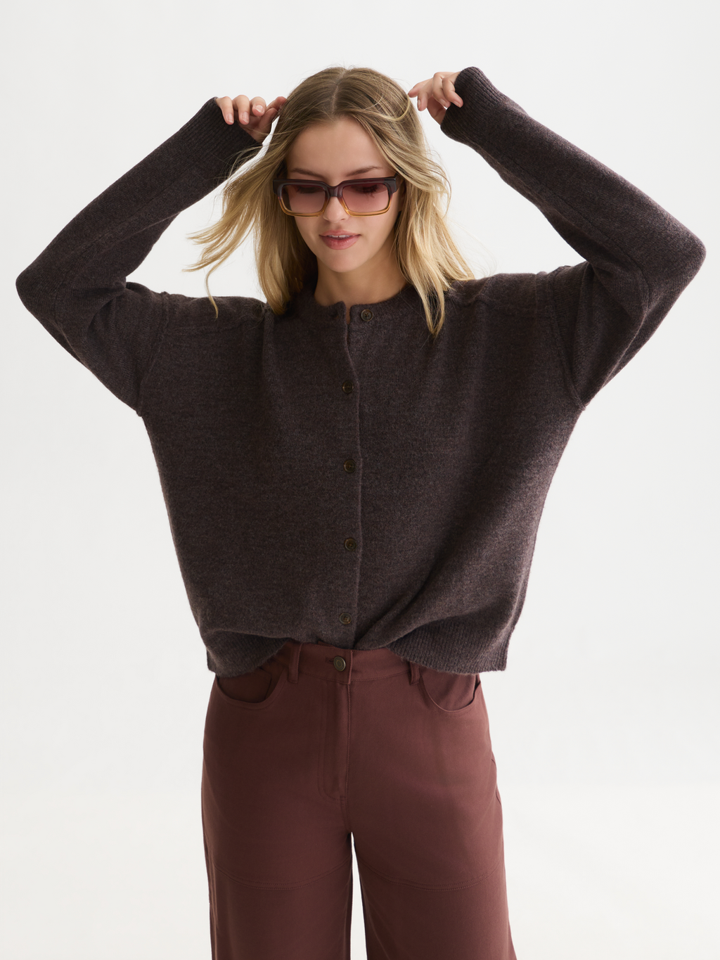 Fuzzy Relaxed-Fit Cardigan