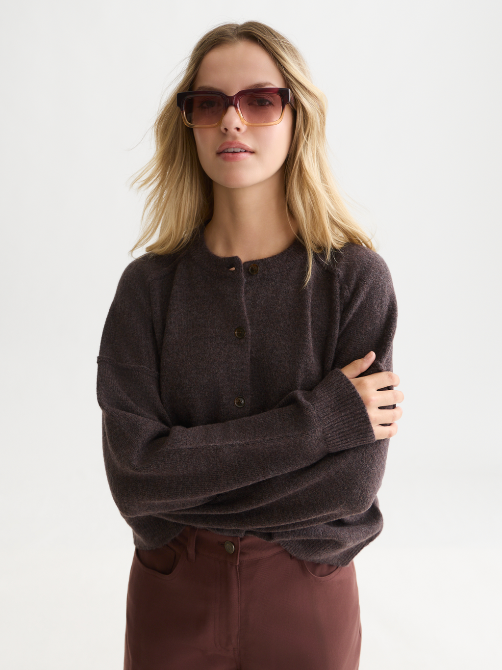 Fuzzy Relaxed-Fit Cardigan