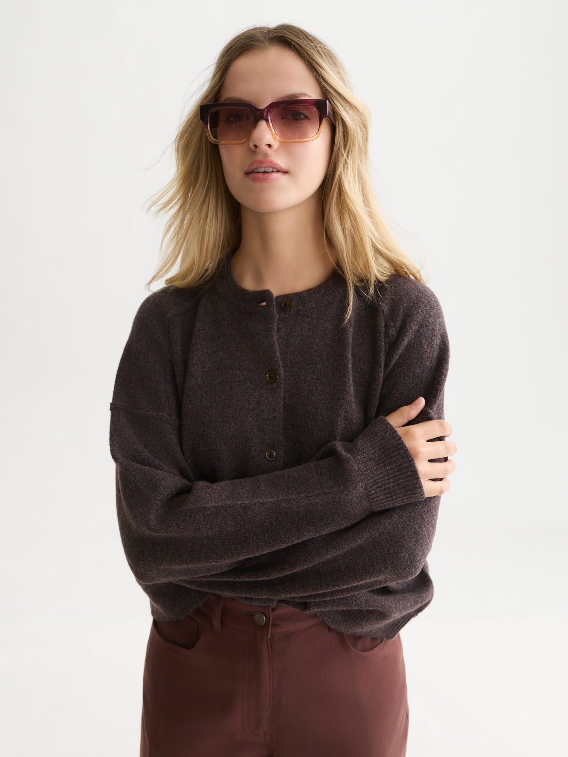Fuzzy Relaxed-Fit Cardigan