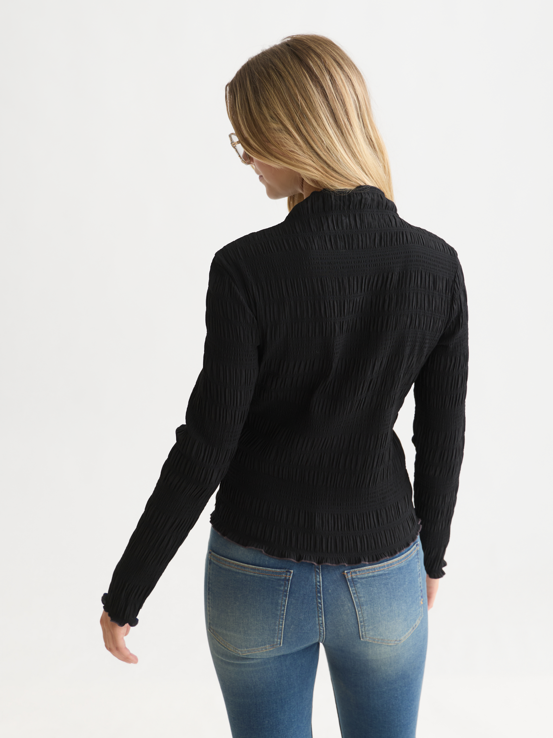 Smocked Long-Sleeve Top