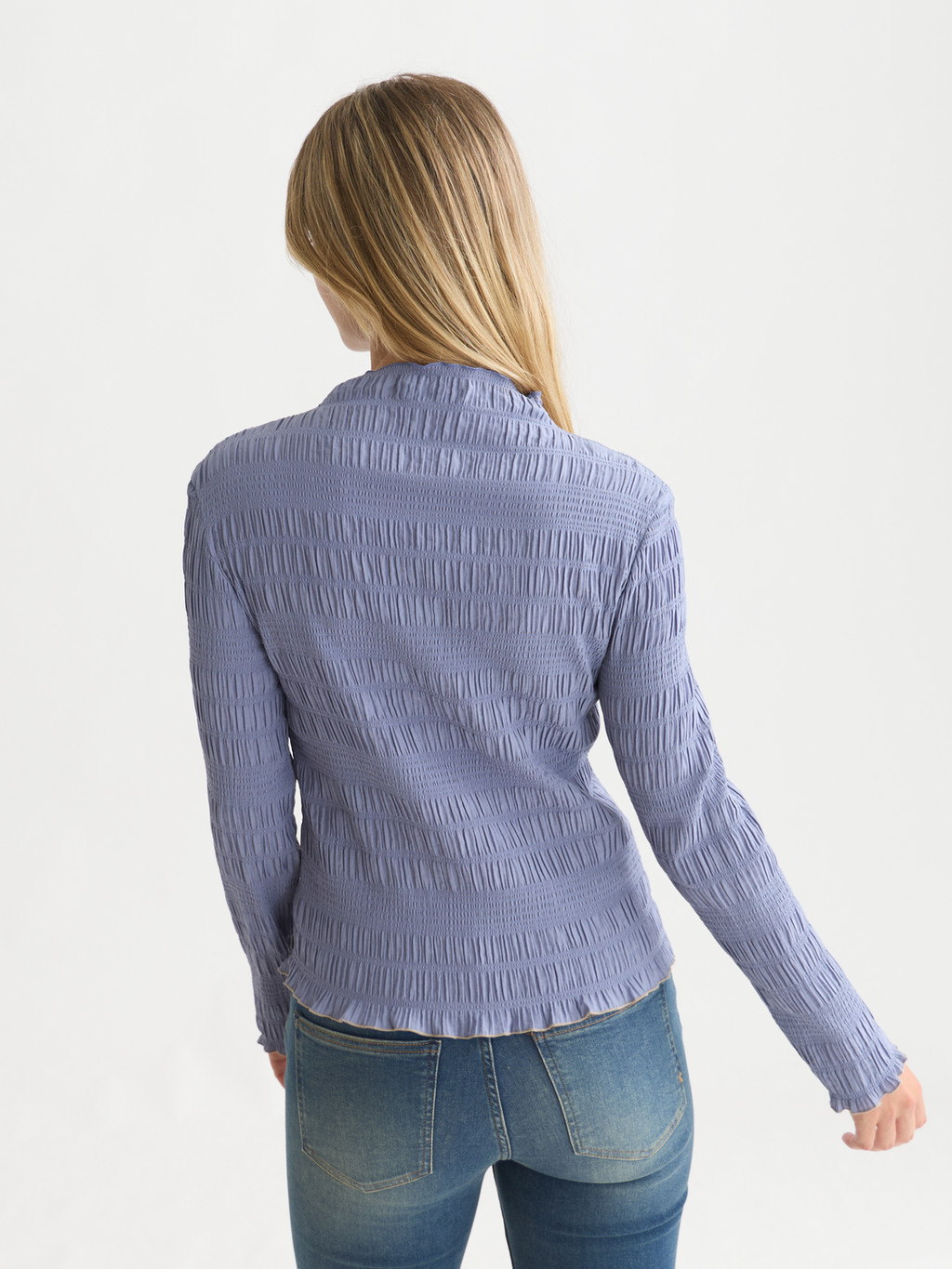Smocked Long-Sleeve Top