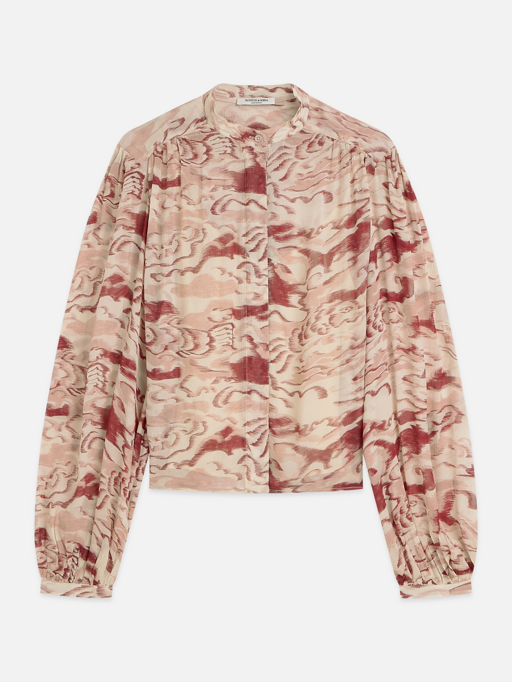 Printed Gathered Blouse
