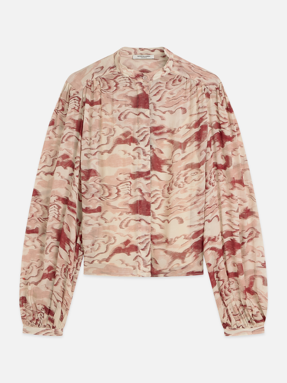 Printed Gathered Blouse