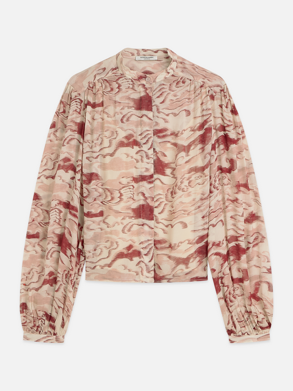 Printed Gathered Blouse