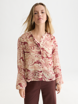 Printed Gathered Blouse