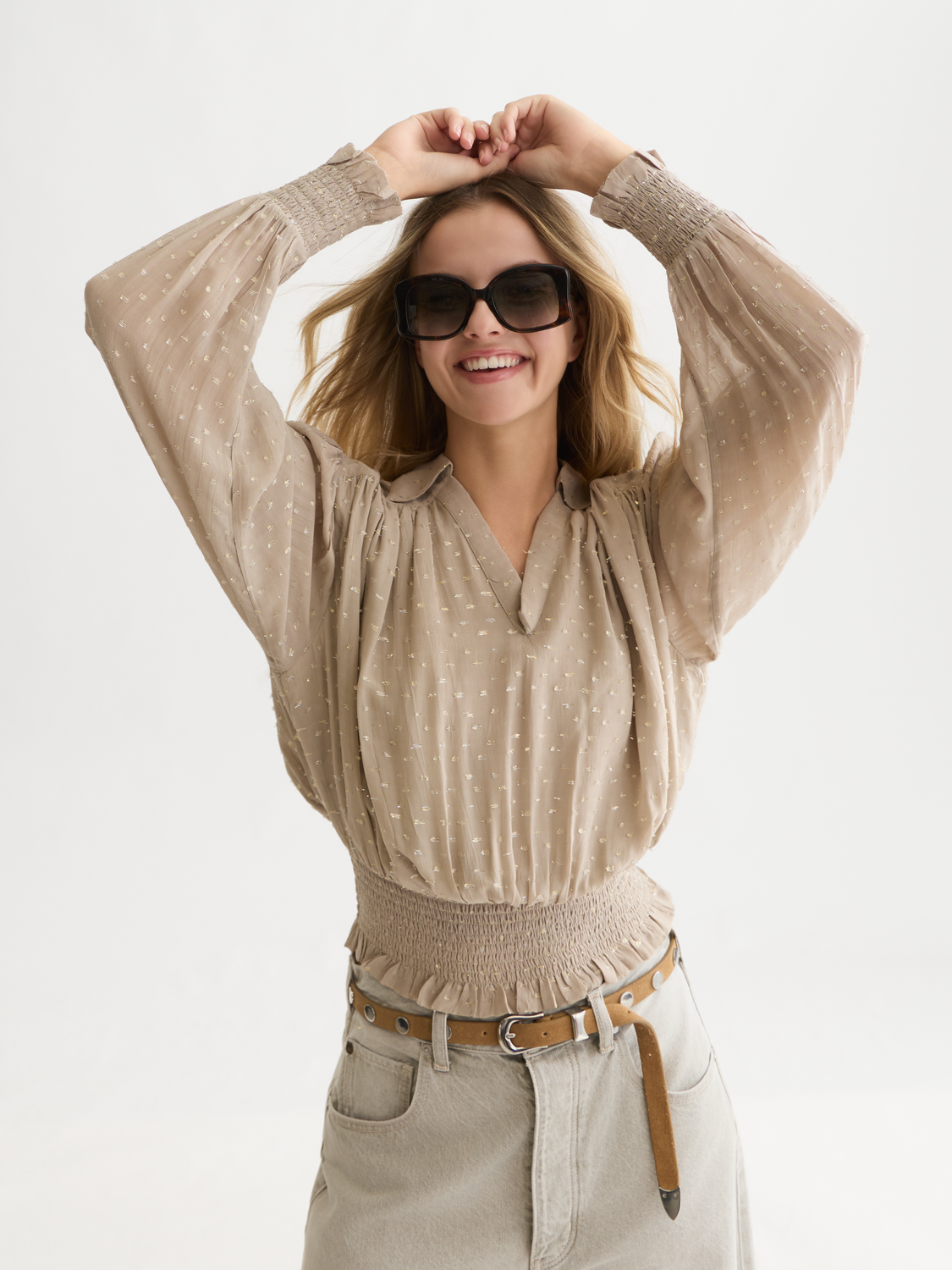 Fil Coupé Smocked Top
