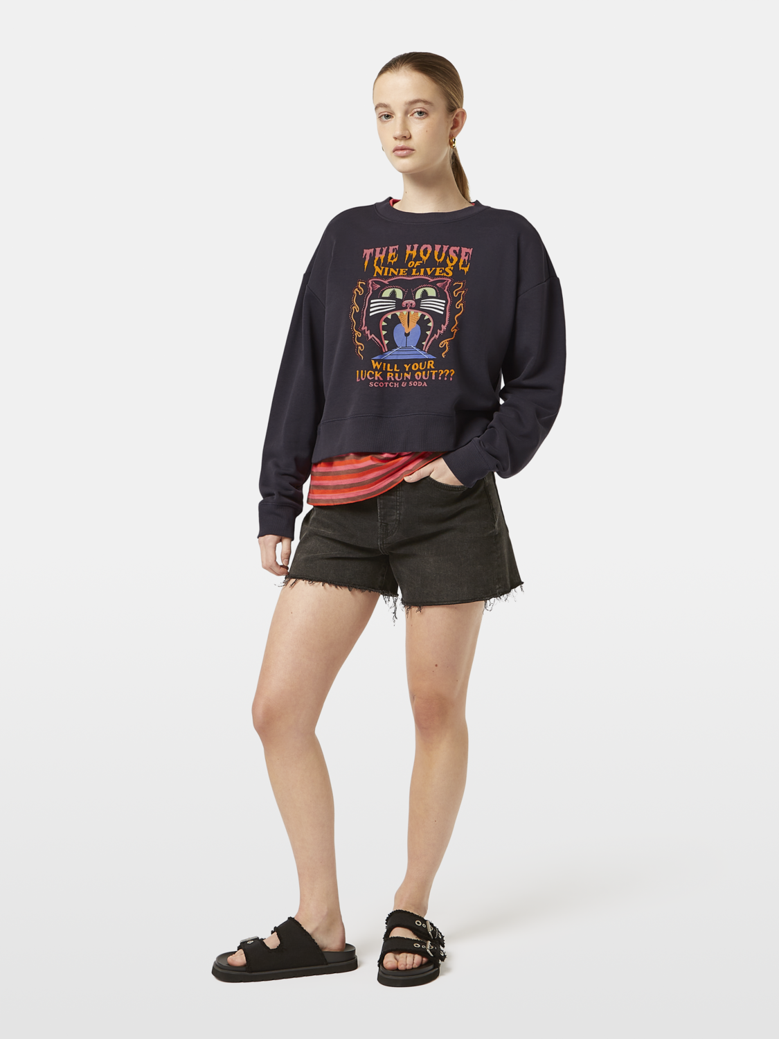 Sweat-shirt ample à strass