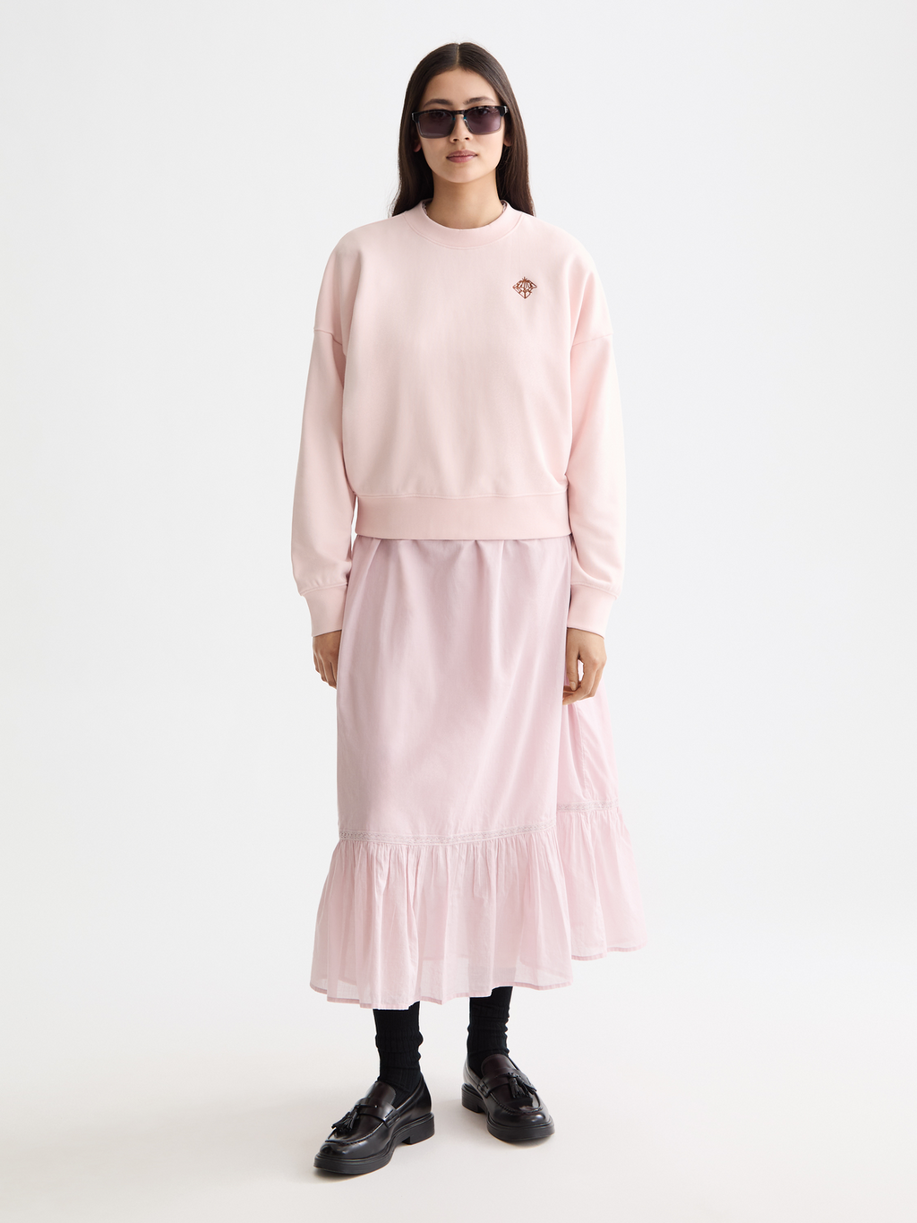 Embroidered Logo Relaxed Fit Sweatshirt