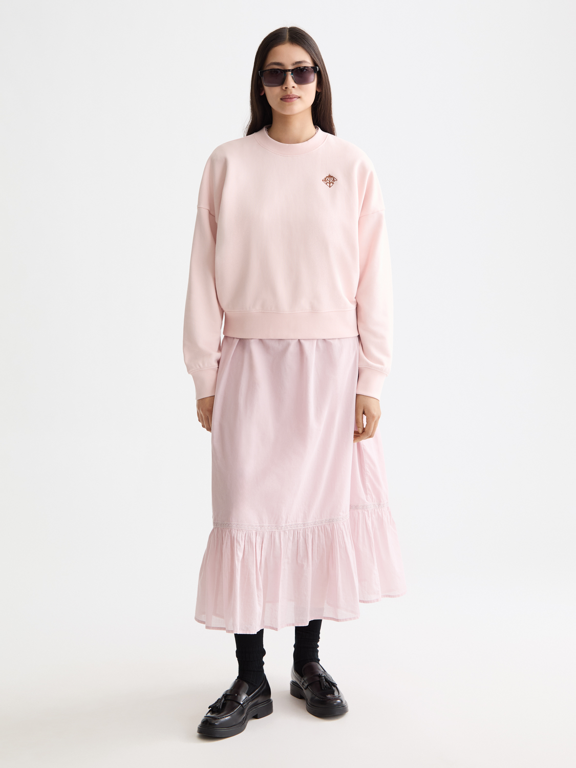 Embroidered Logo Relaxed Fit Sweatshirt