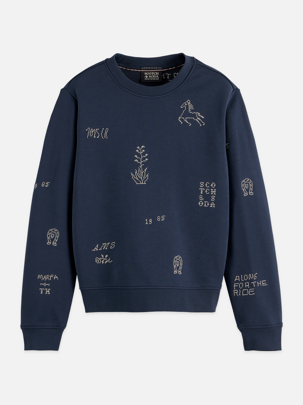 Besticktes Regular-Fit-Sweatshirt