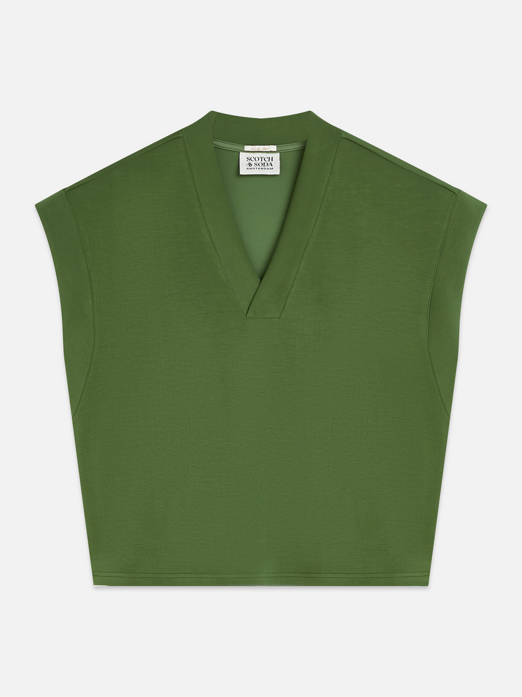 Tencel V-Neck Shortsleeved Sweatshirt