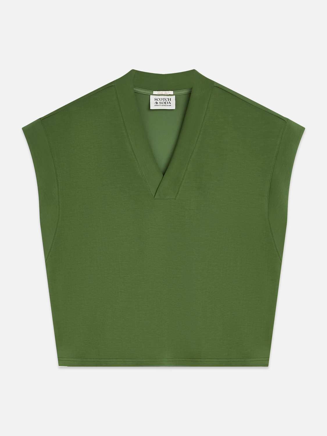 Tencel V-Neck Shortsleeved Sweatshirt