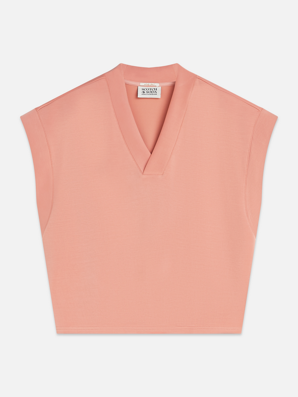 Tencel V-Neck Short-Sleeved Sweatshirt